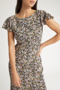 Anna Bias Cut Frill Detail Dress