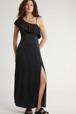Ariella Asymmetric Ruffle Dress