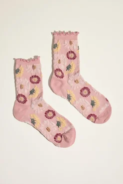 Athena Floral Crew Socks
