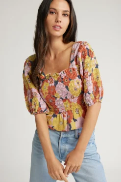 Bella Shirred Detail Top