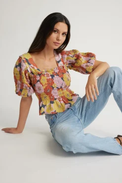 Bella Shirred Detail Top
