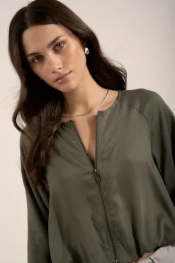 Bianca Bubble Hem Bomber Jacket
