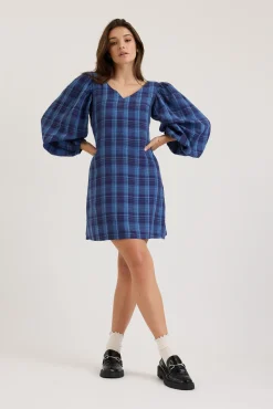 Carla Linen Check Dress