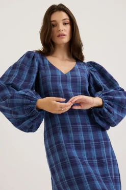 Carla Linen Check Dress