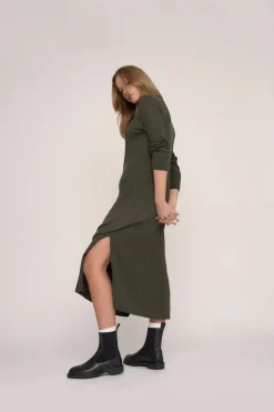 Elaina Wool Blend Ribbed Dress
