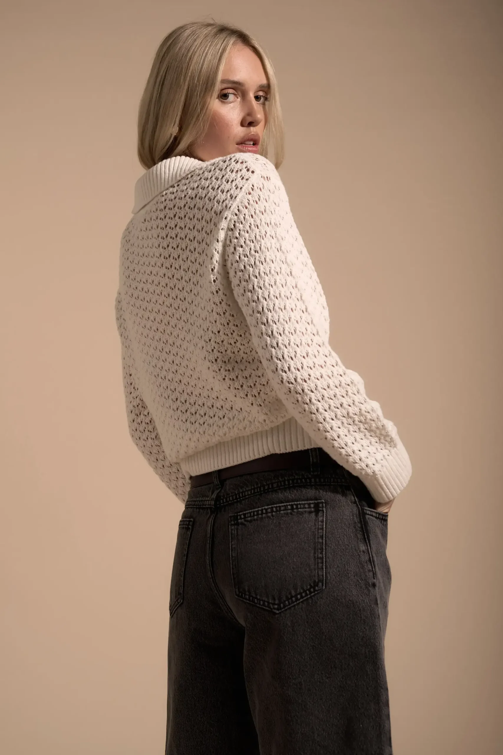 Elementary Ariel Knitted Henley Sweater