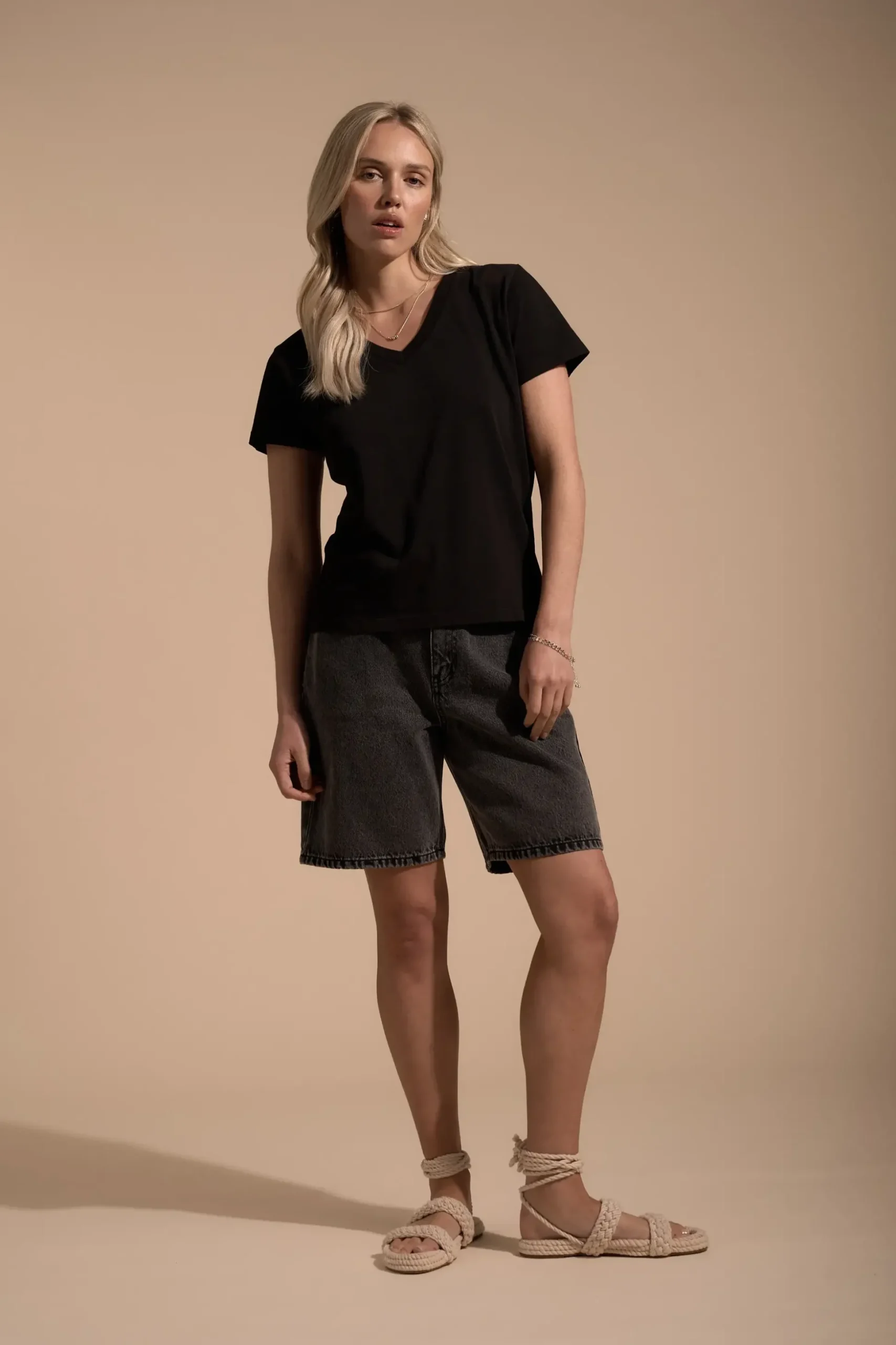 Elementary Astrid Organic/Pima Cotton V Neck Tee