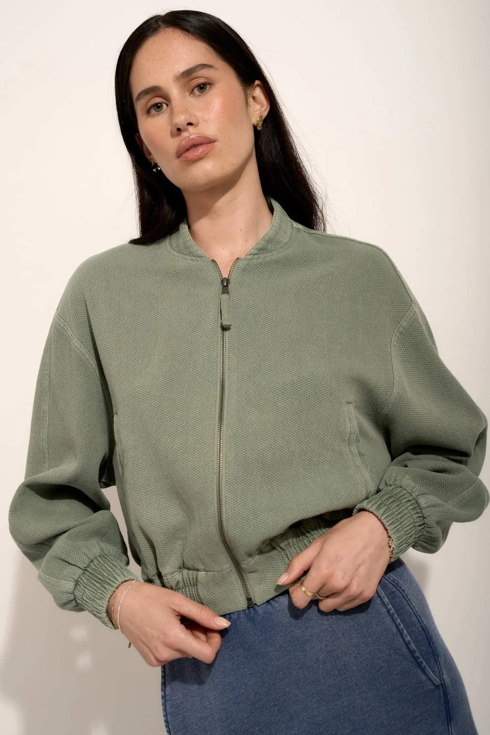 Elementary Blair Textured Bomber Jacket