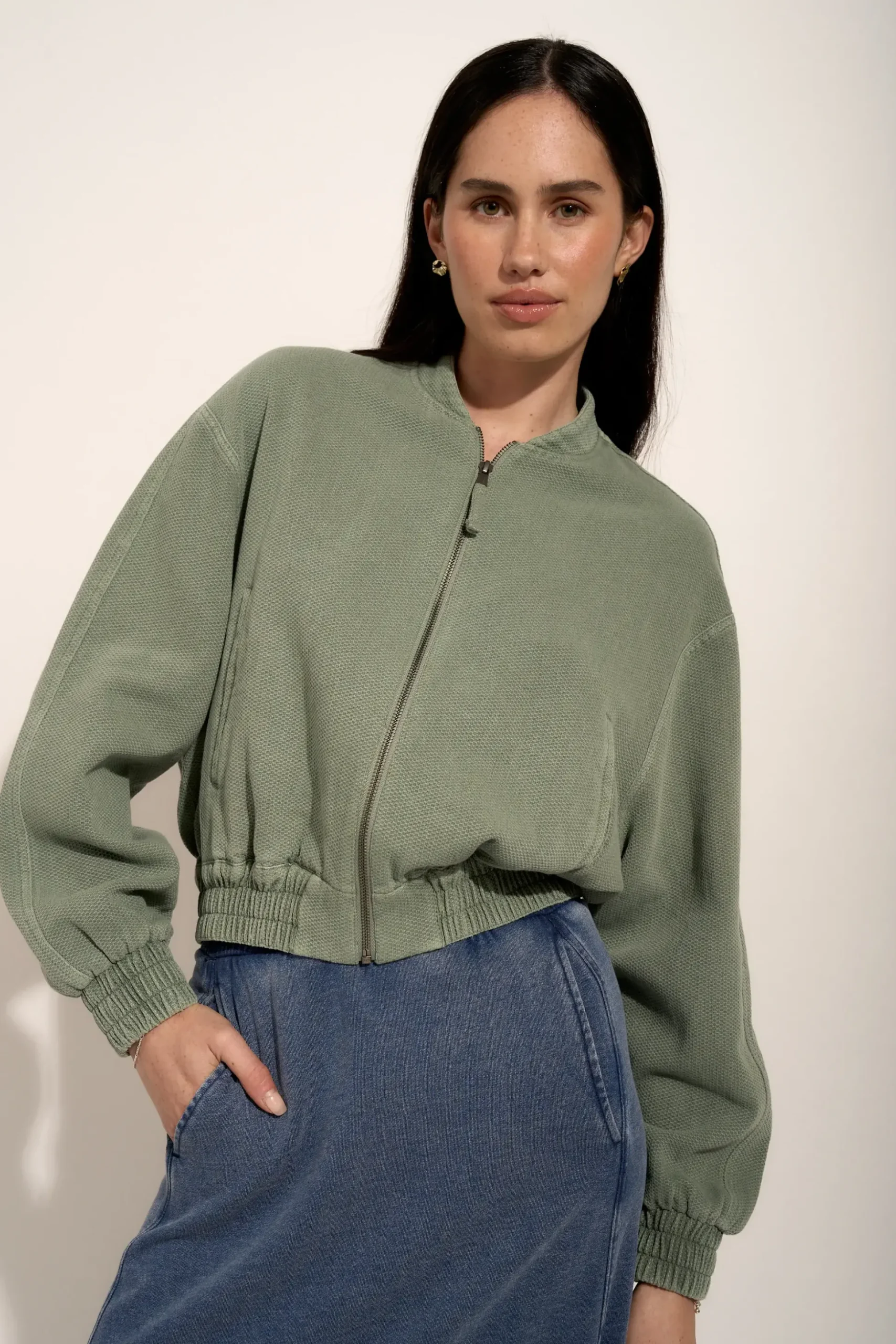 Elementary Blair Textured Bomber Jacket
