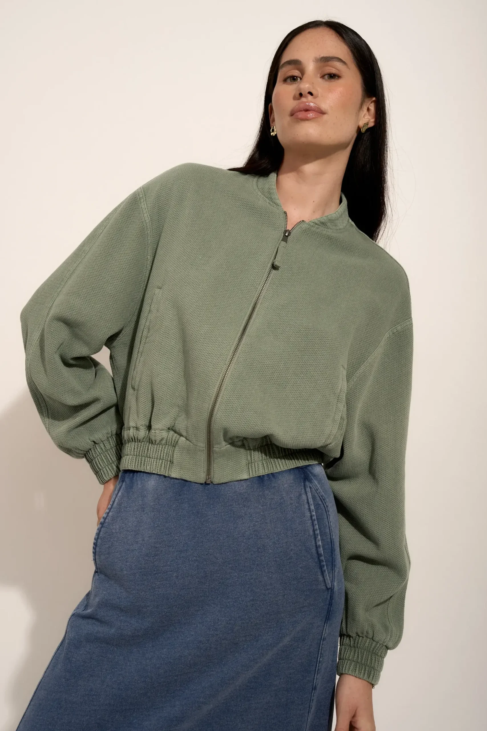 Elementary Blair Textured Bomber Jacket
