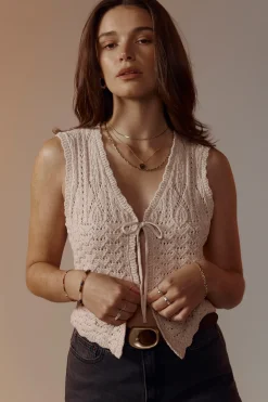 Elementary Byron Knit Detail Beach Vest