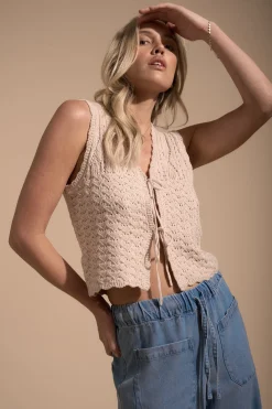 Elementary Byron Knit Detail Beach Vest