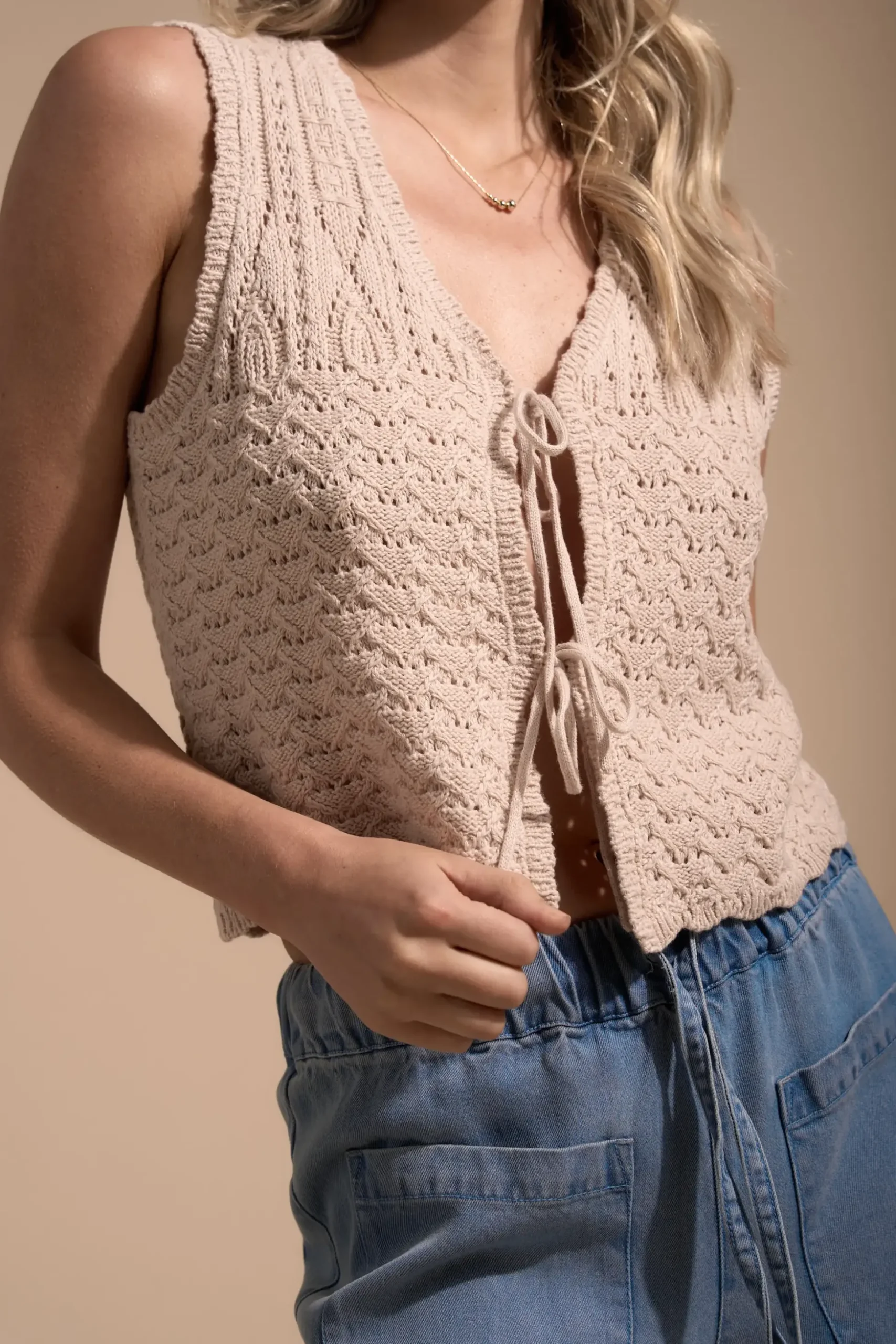 Elementary Byron Knit Detail Beach Vest