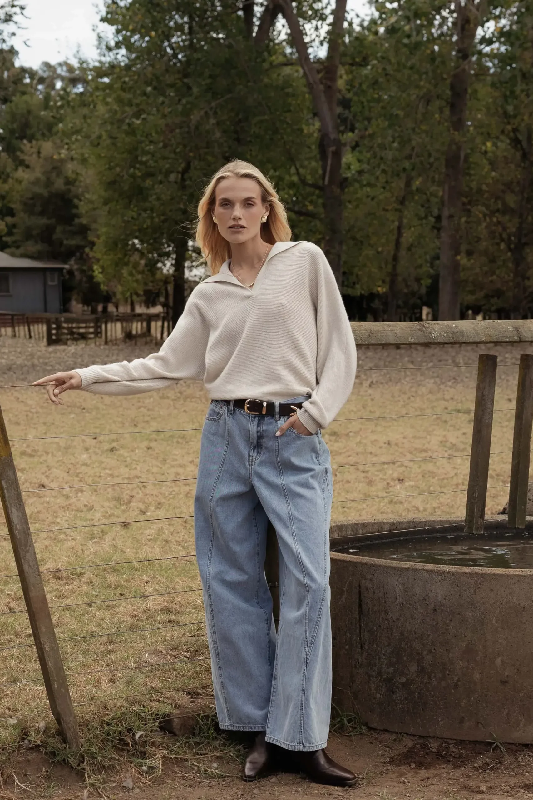 Elementary Cashmere Blend Henley Sweater