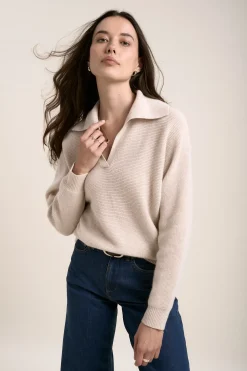 Elementary Cashmere Blend Henley Sweater