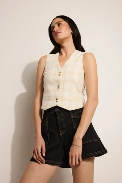 Elementary Coral Button Front Top
