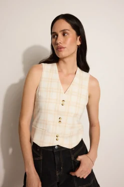 Elementary Coral Button Front Top