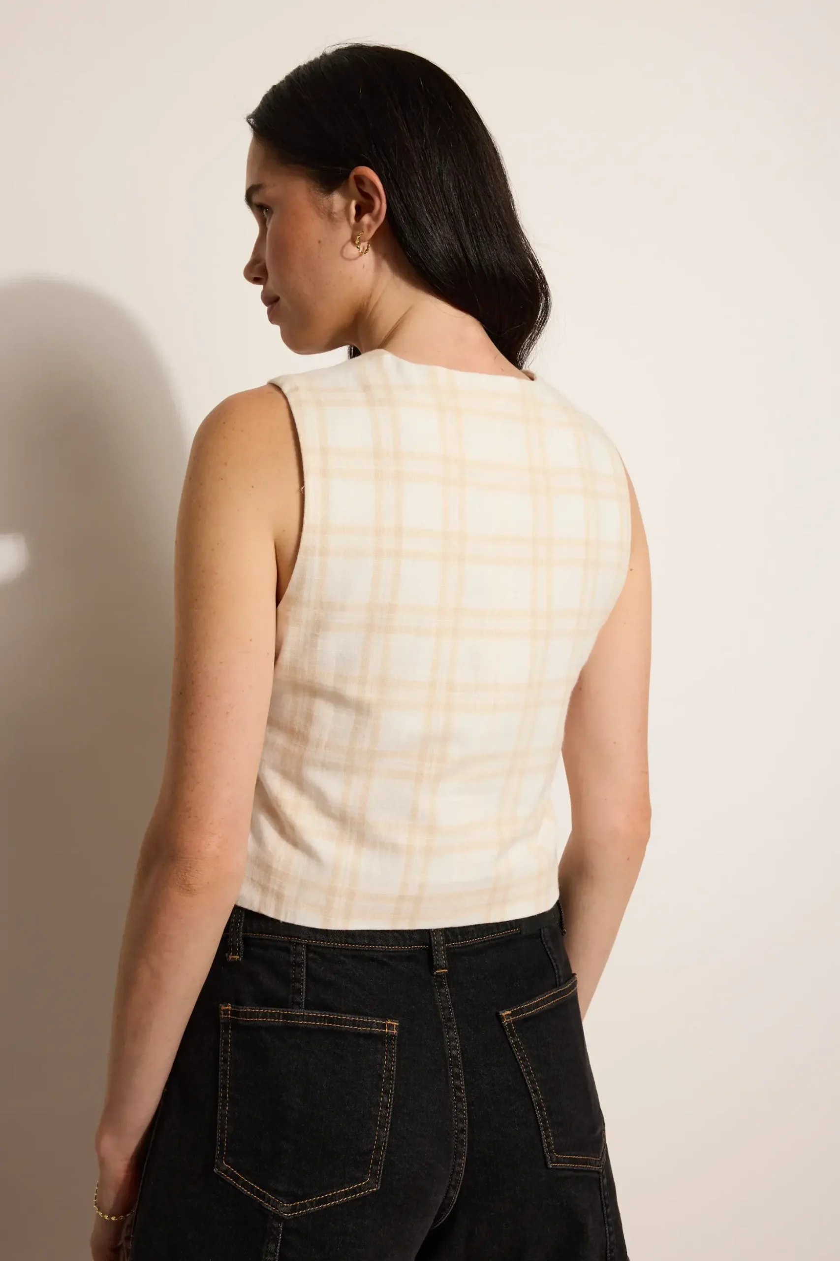 Elementary Coral Button Front Top