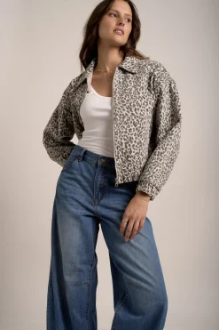 Elementary Denim Quilted Bomber Jacket