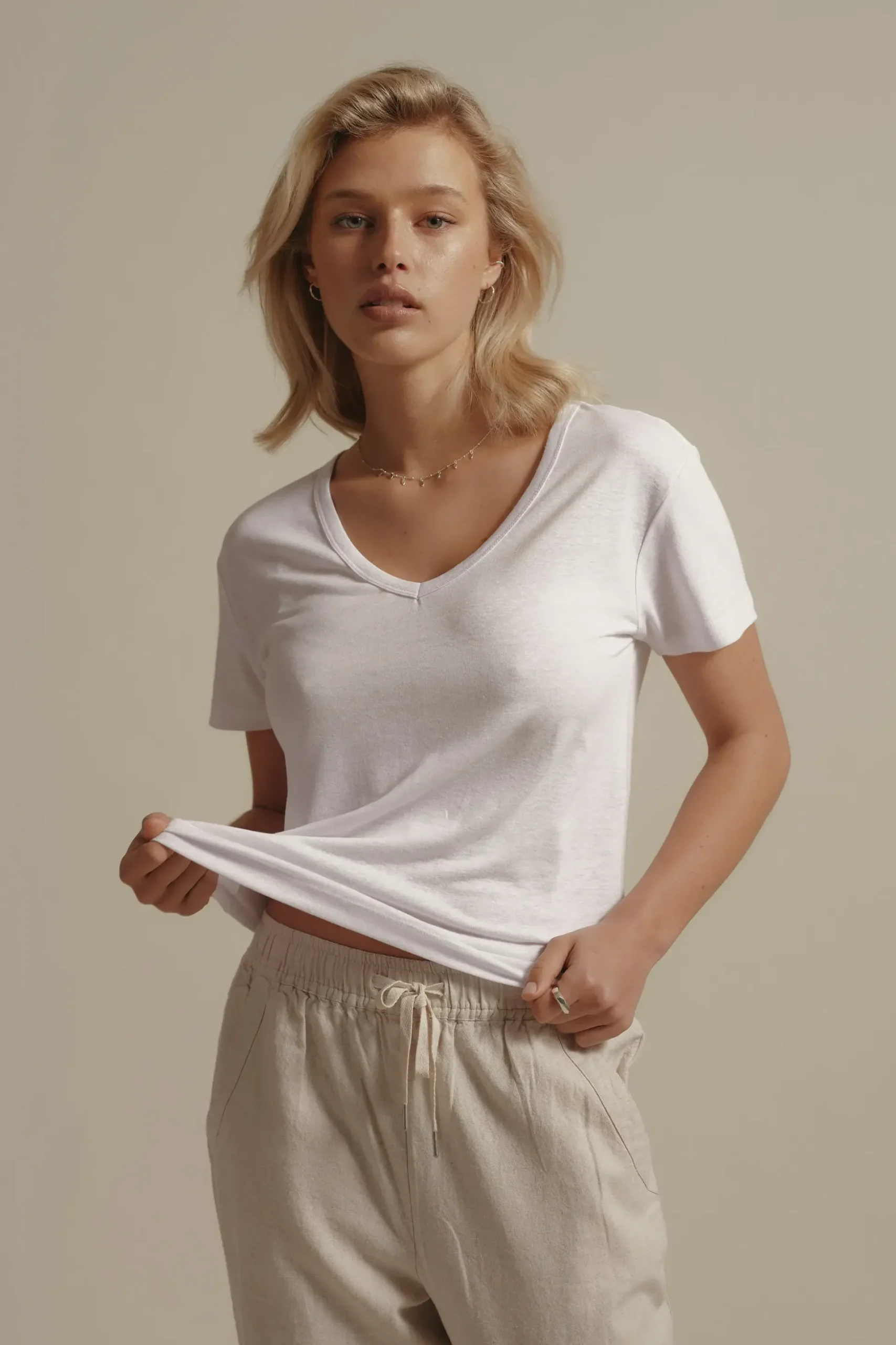 Elementary Esther Hemp Blend V Neck Tee