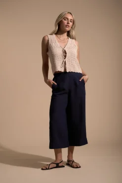 Elementary High Tide Linen Crop