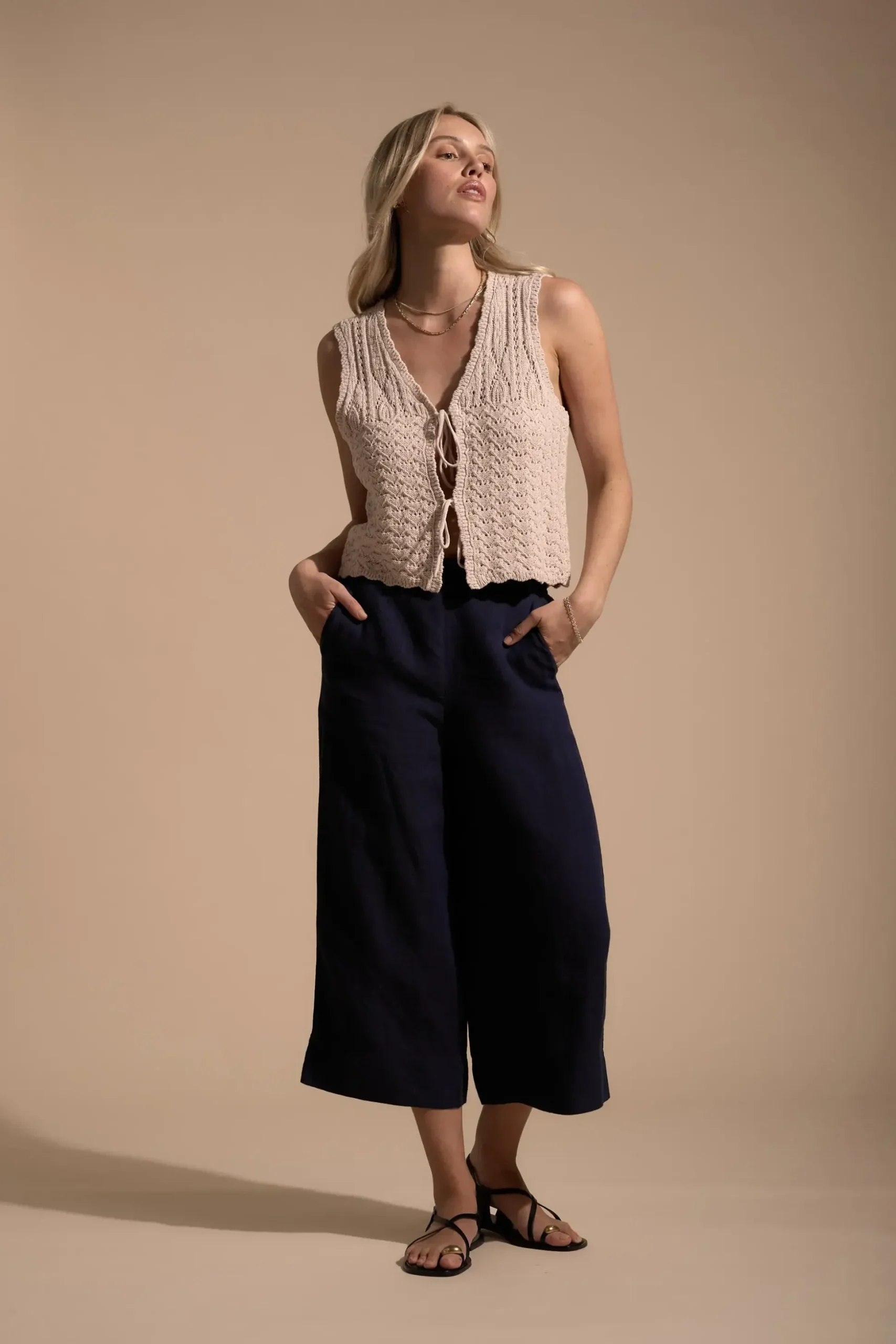 Elementary High Tide Linen Crop