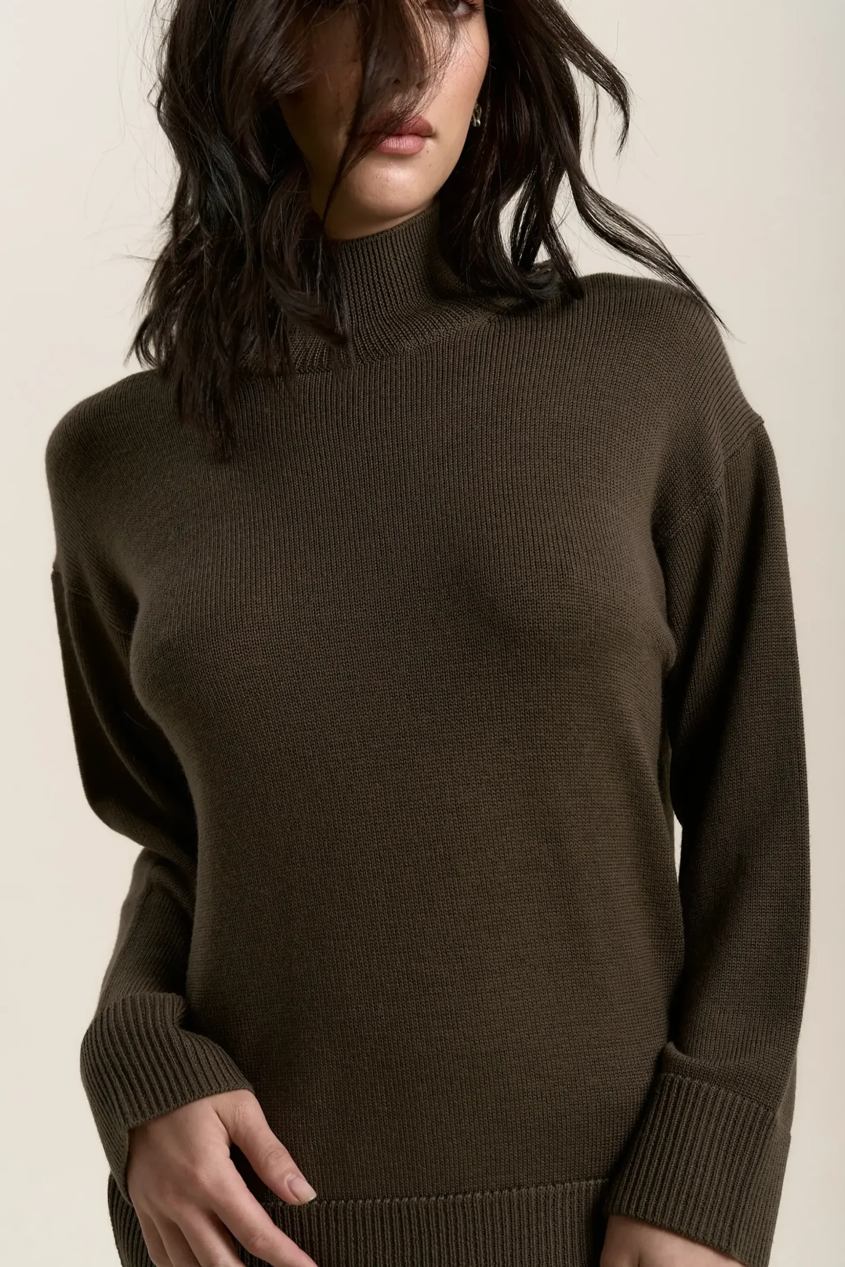 Elementary Knitted Funnel Neck