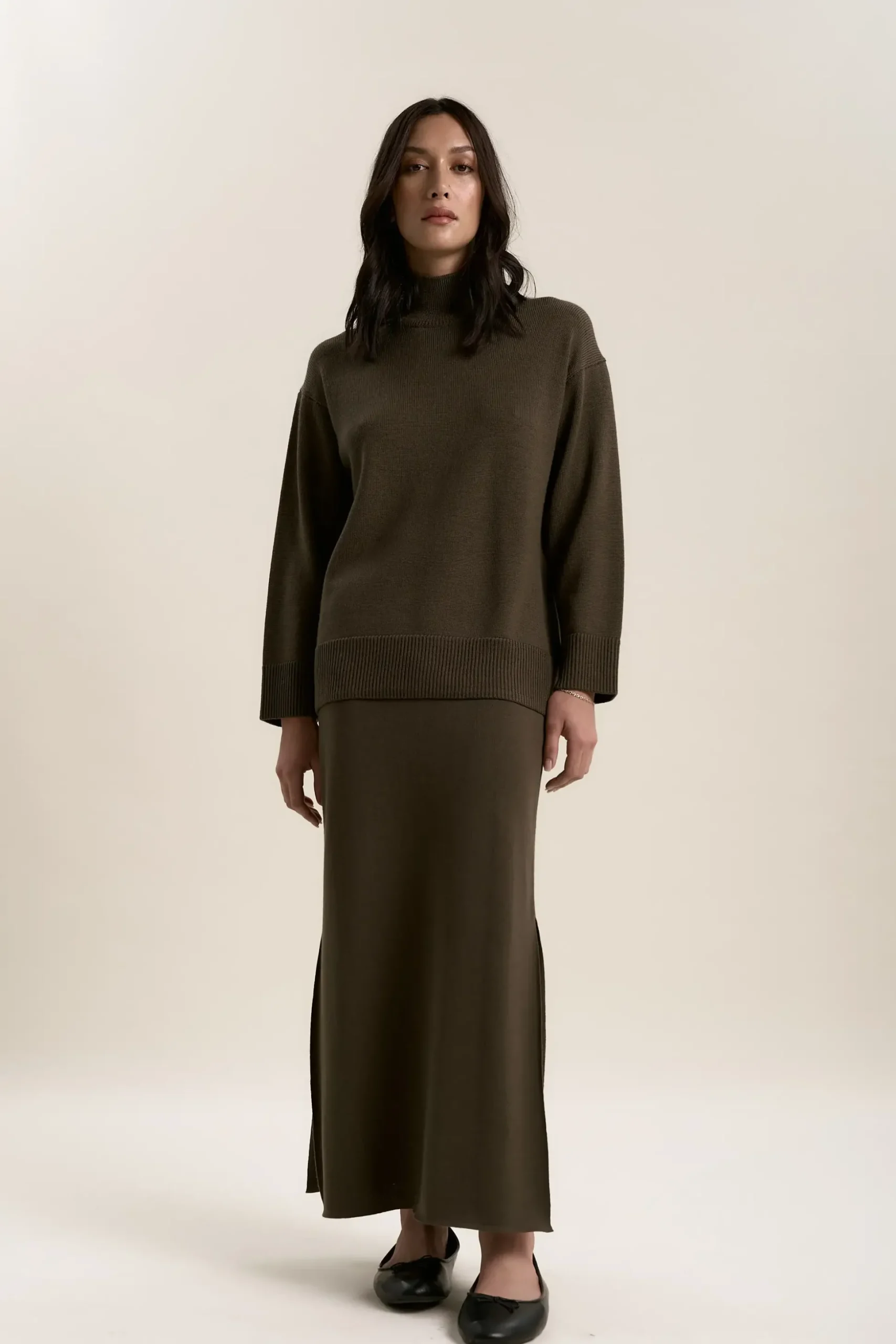 Elementary Knitted Funnel Neck
