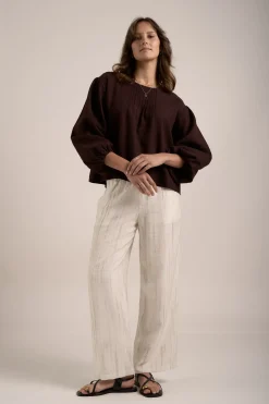 Elementary Pleated Linen Top