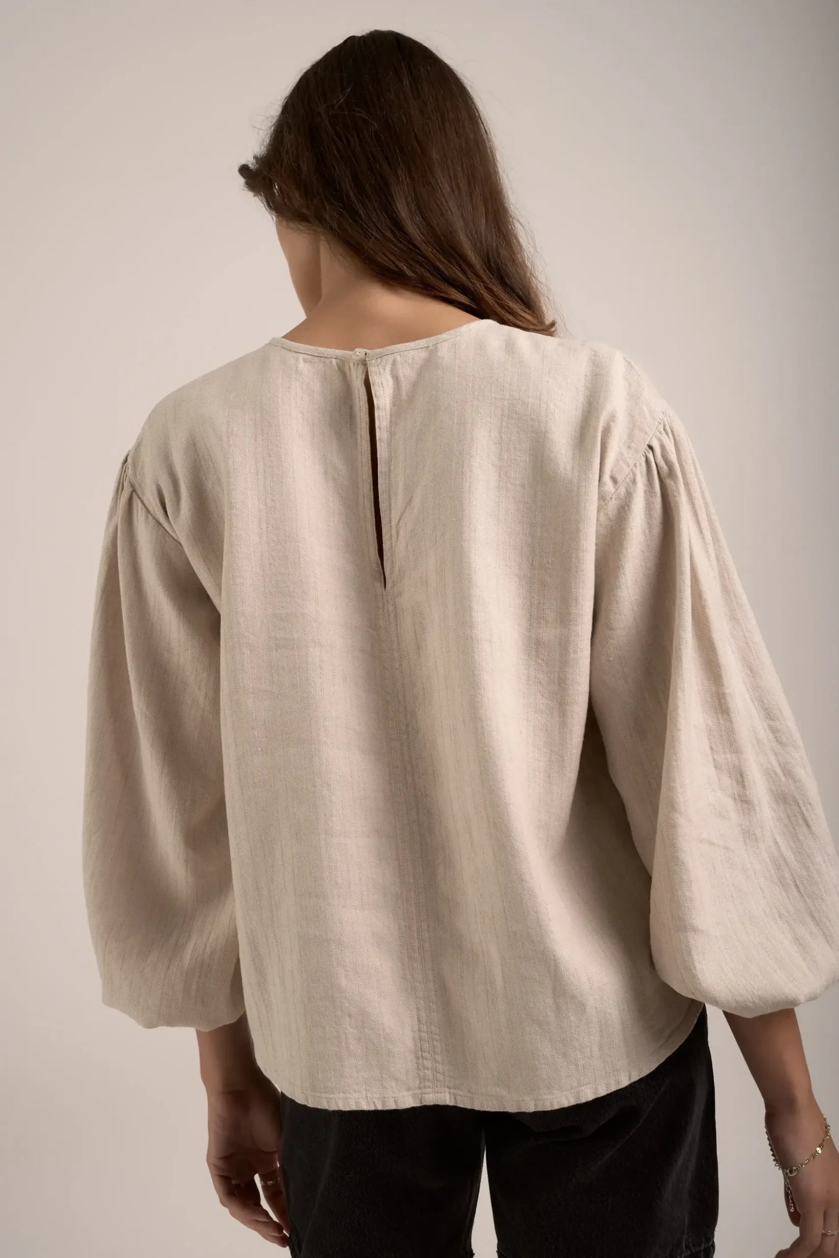 Elementary Pleated Linen Top
