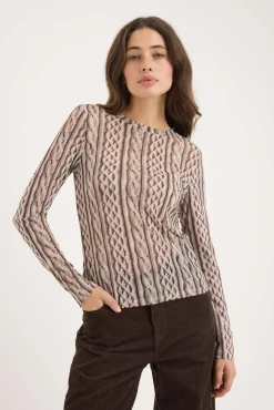 Elise Long Sleeve Mesh Top