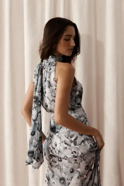 Elizabeth Halter Neck Maxi Dress