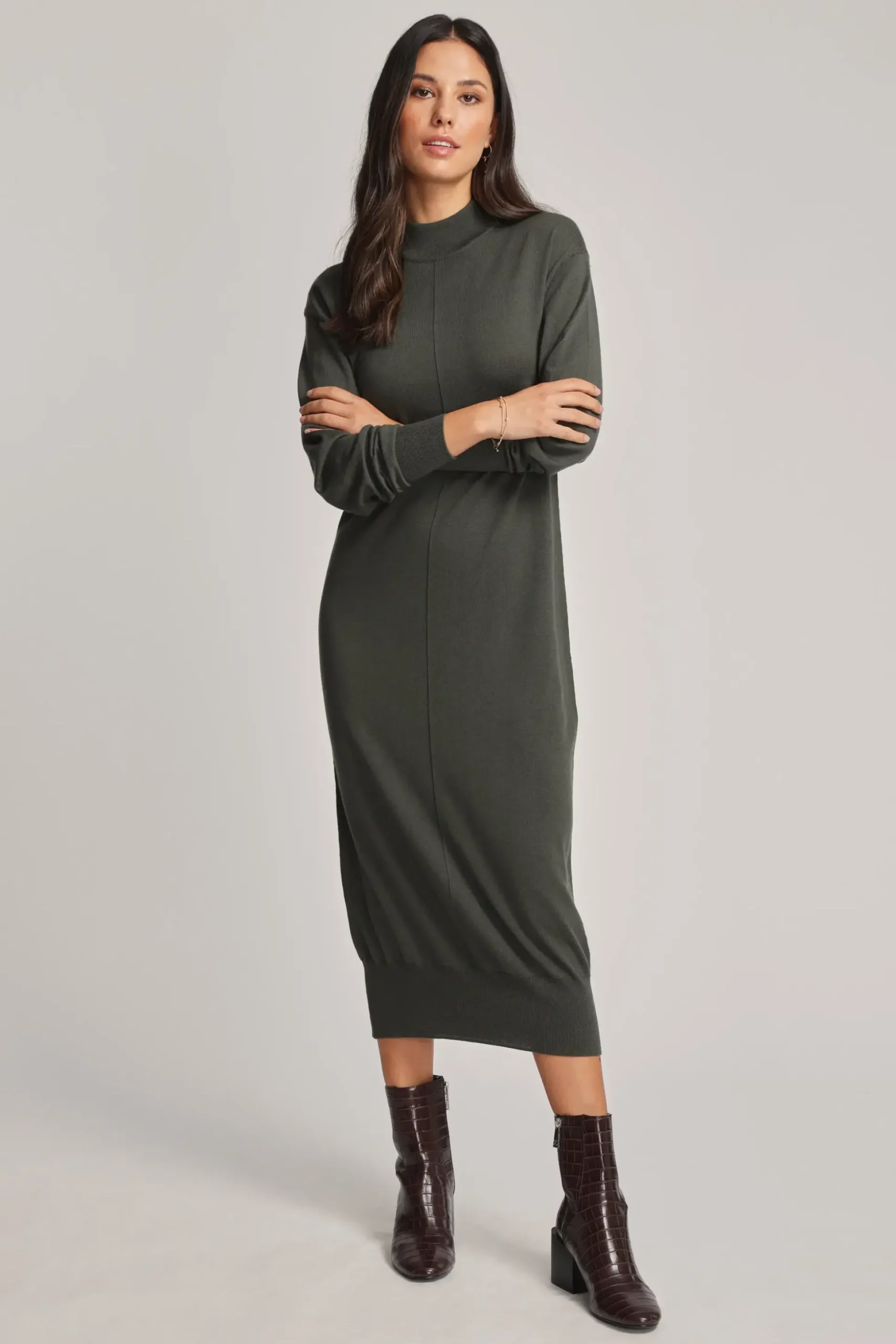 Joan Merino High Neck Dress
