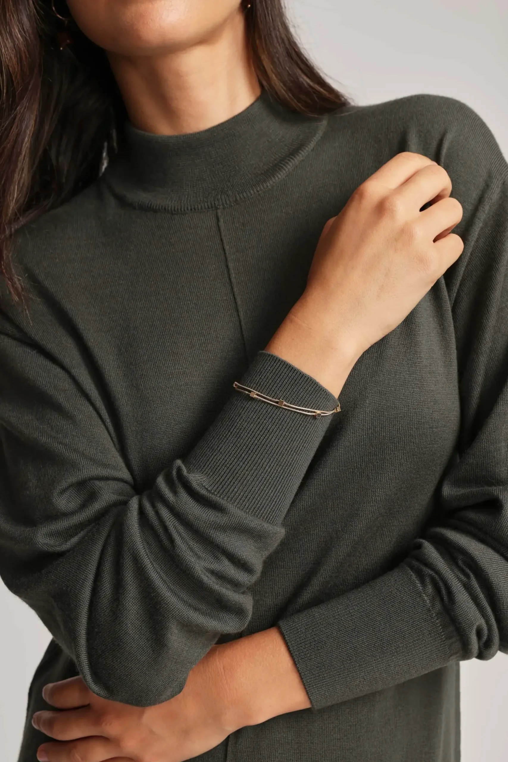 Joan Merino High Neck Dress