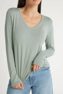 Katie Long Sleeve V Neck Tee
