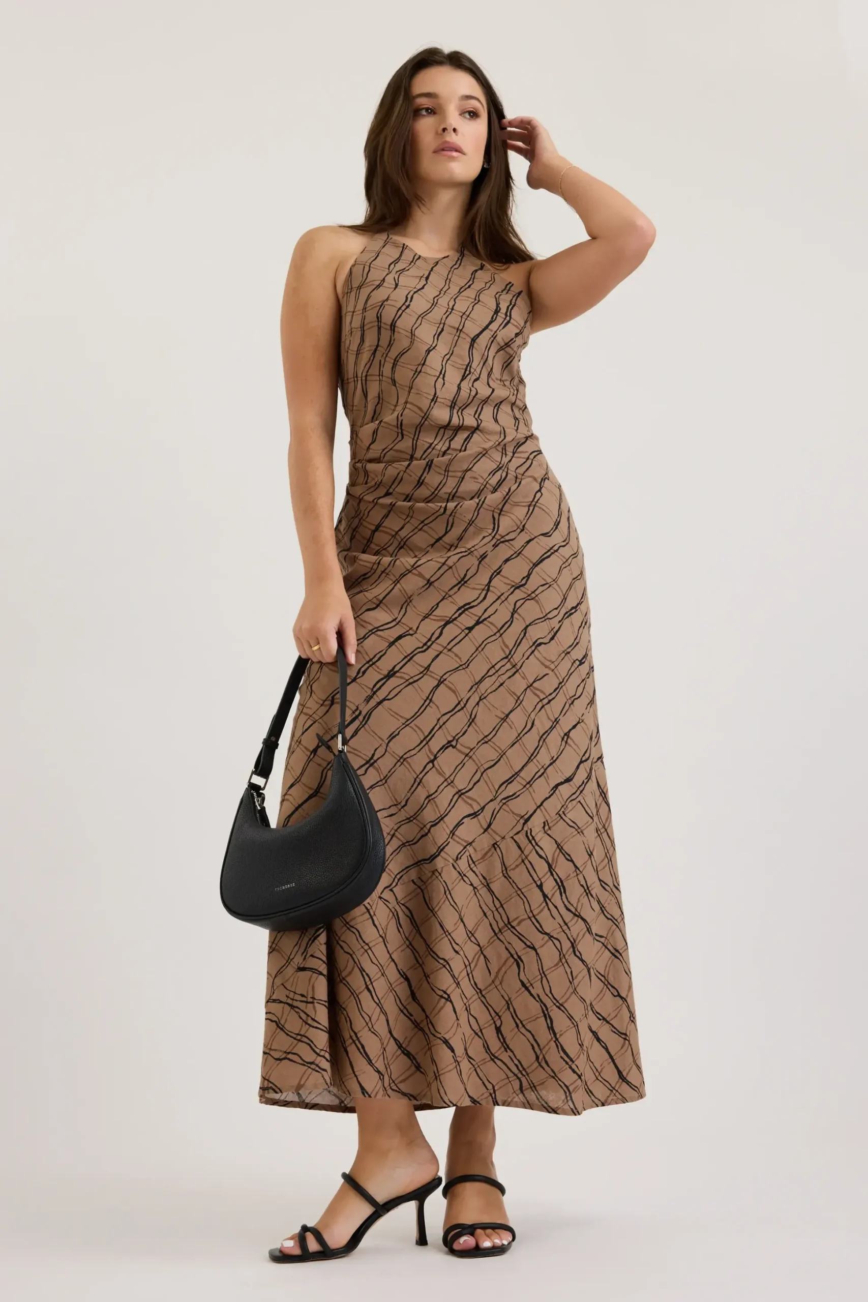 Keira Halter Neck Linen Dress