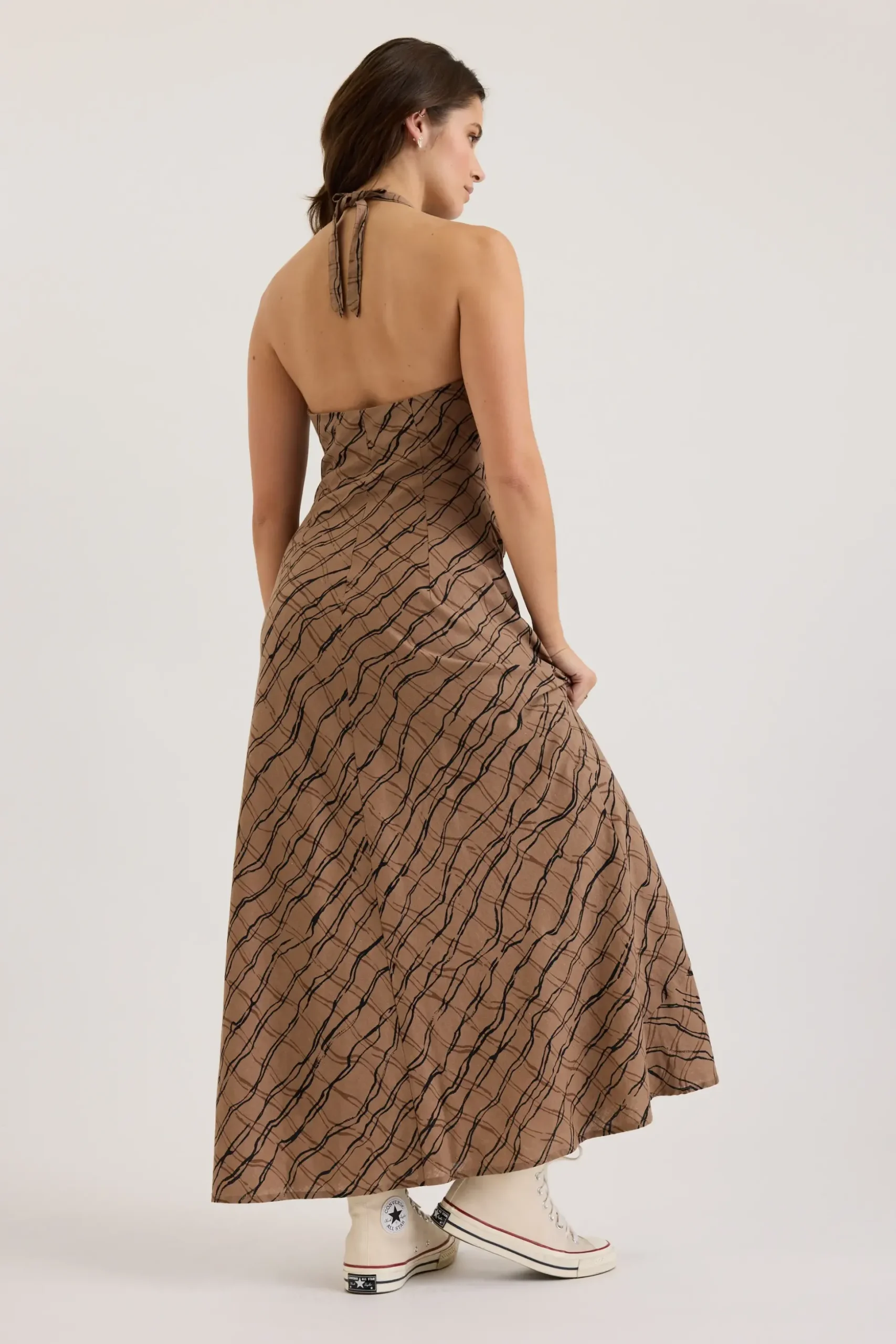 Keira Halter Neck Linen Dress