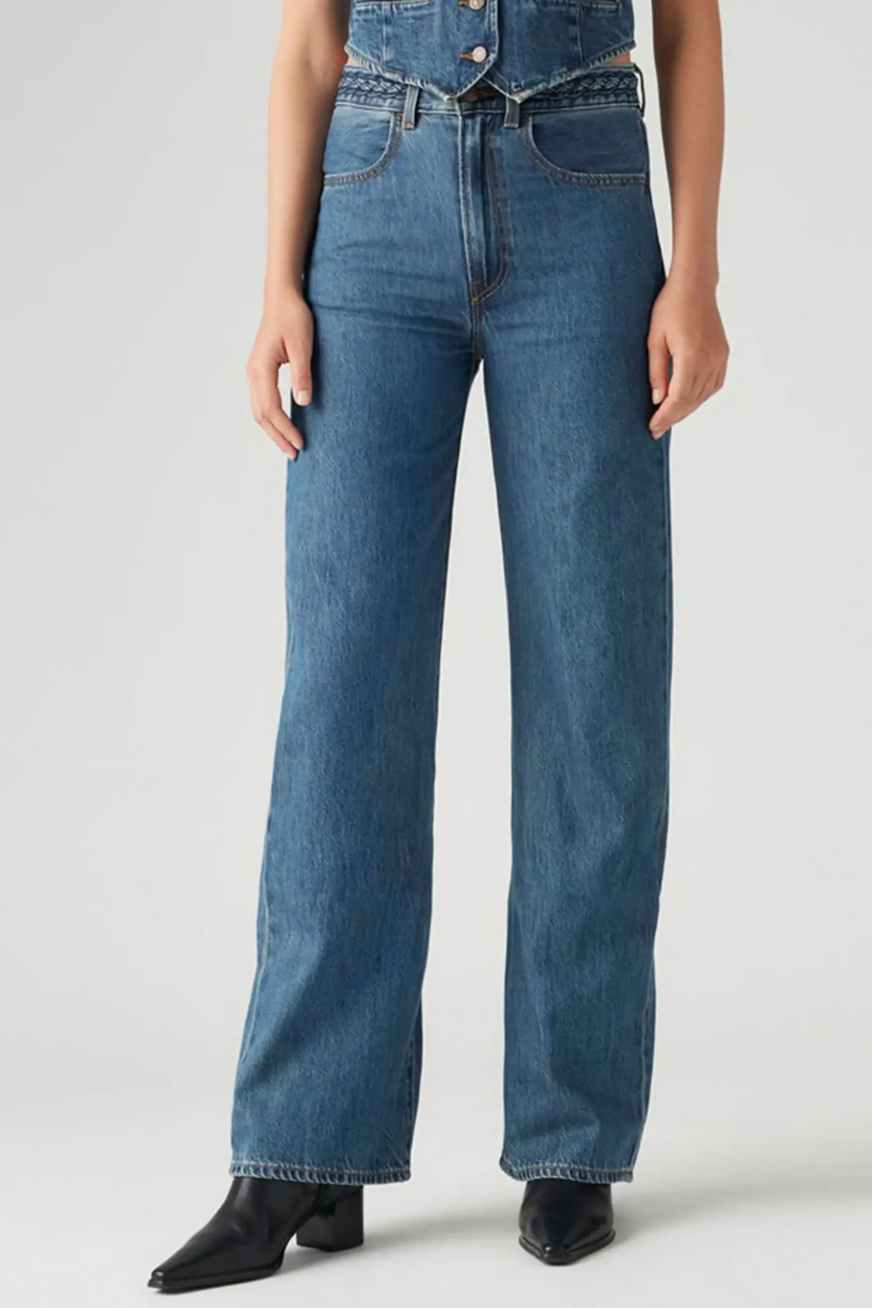 Levi's Ribcage Braided Wide Leg Jeans