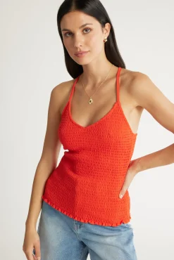 Madeline Pima Cotton Shirred Cami