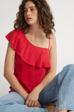 Molly Asymmetric Ruffle Top