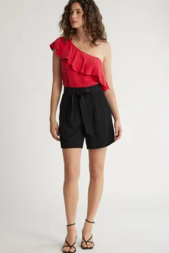 Molly Asymmetric Ruffle Top