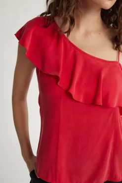 Molly Asymmetric Ruffle Top