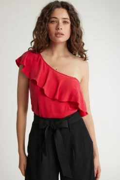Molly Asymmetric Ruffle Top