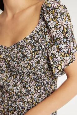 Mya Shirred Detail Top