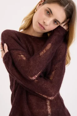 Naomi Distressed Knit Sweater