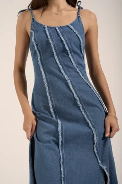 Rosa Denim Panel Detail Dress