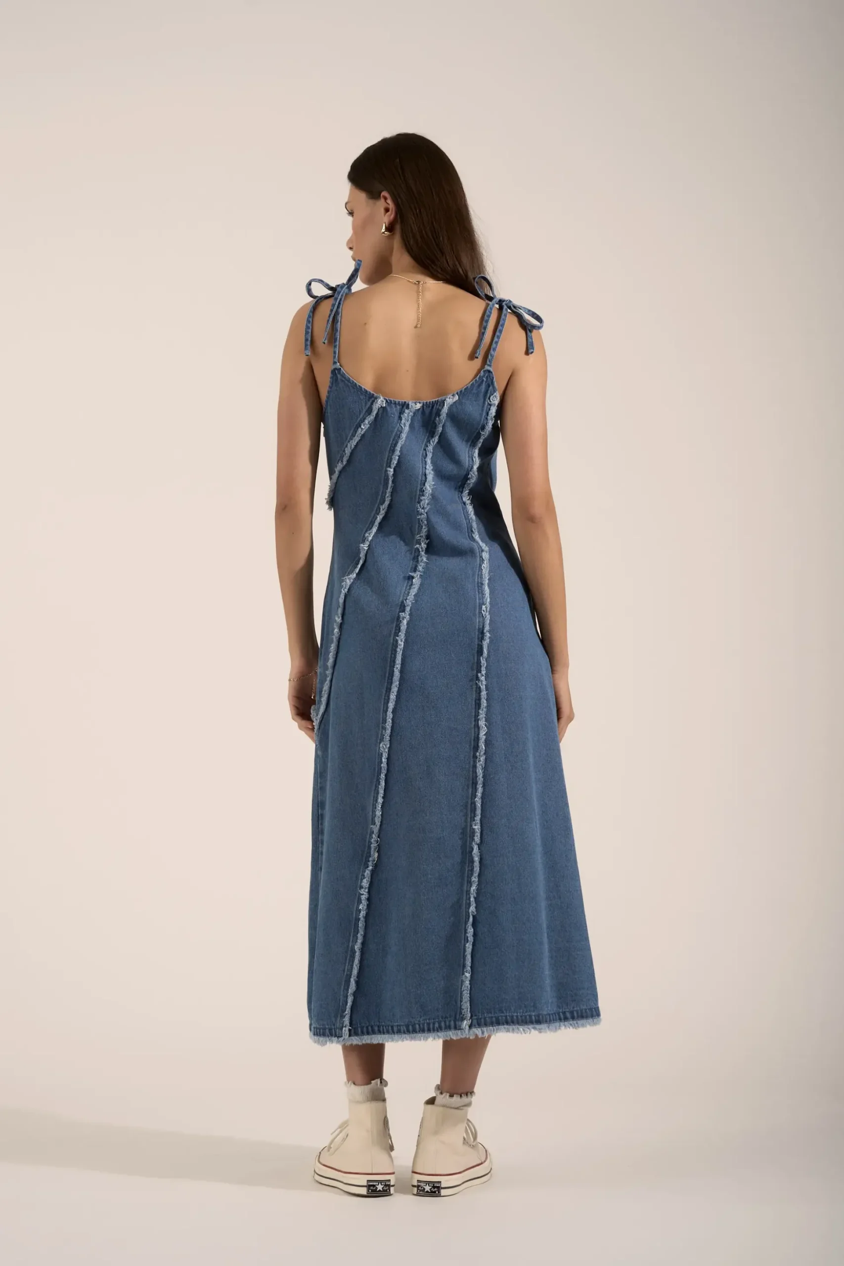 Rosa Denim Panel Detail Dress