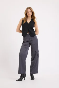 Sandra Satin Cargo Pant