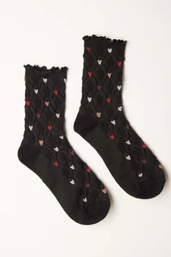 Saskia Heart Crew Socks
