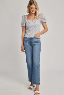 Serena Organic Cotton Shirred Top
